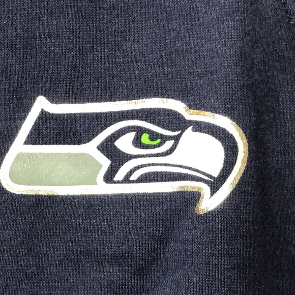 NWT Seattle Seahawks Womens OTS 1/4 zip Fleece Foil Navy NFL Team Apparel LARGE - Picture 3 of 9